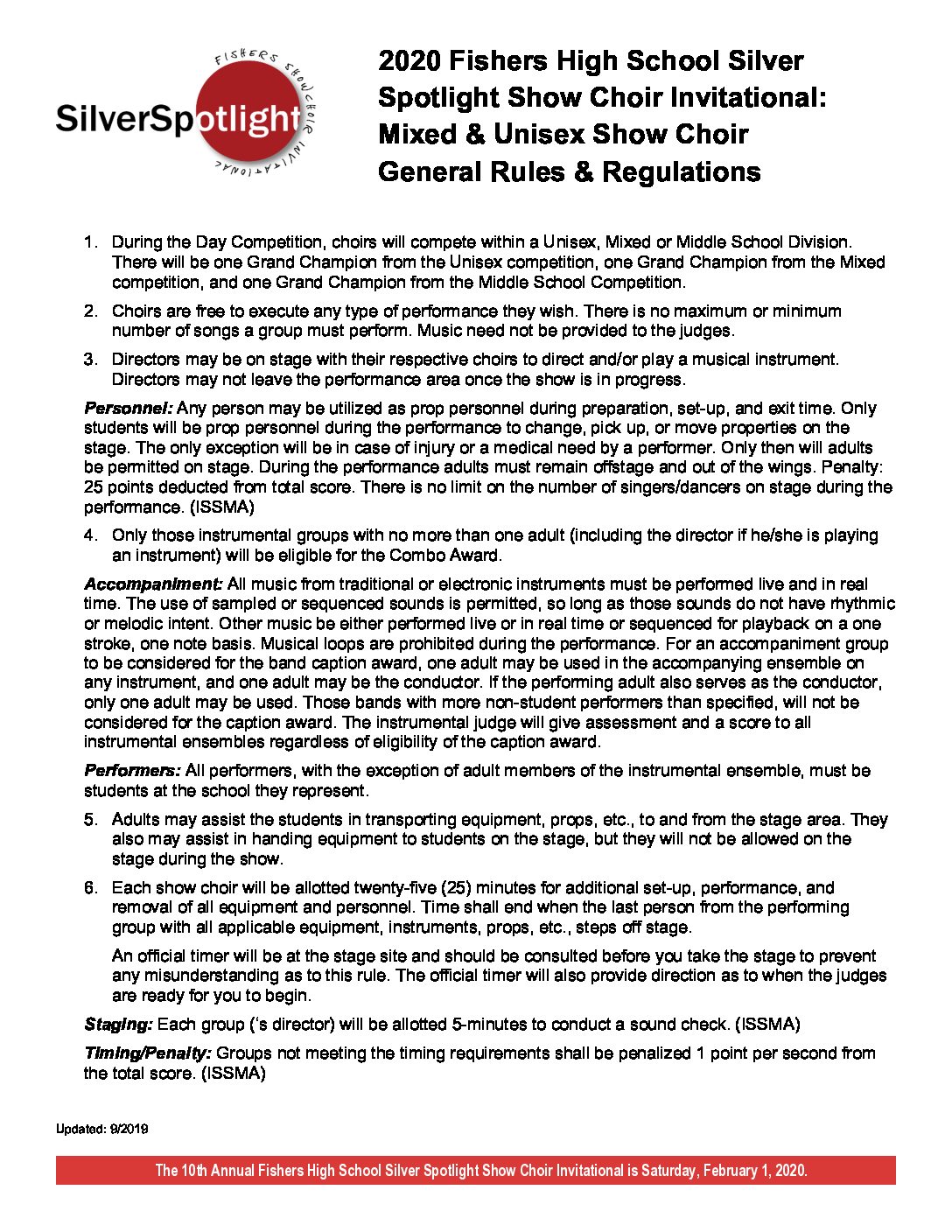 Show Rules & Regs Tiger Choirs